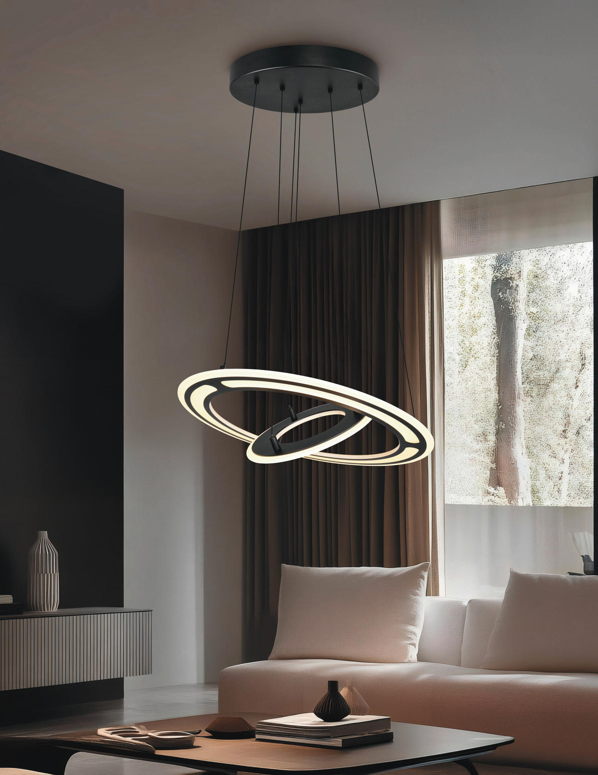 LED-HÄNGELEUCHTE 72,5/200 cm  - Schwarz, Design, Metall (72,5/200cm) - Trio Leuchten