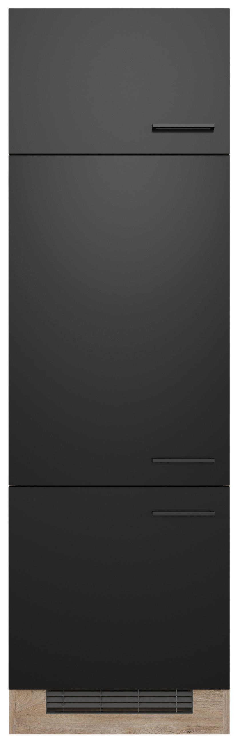 GERÄTEUMBAUSCHRANK 60/200/57 cm  in Schwarz, Eichefarben  - Eichefarben/Schwarz, KONVENTIONELL, Holzwerkstoff/Metall (60/200/57cm) - FlexWell