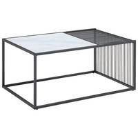 COUCHTISCH in Metall, Glas 90/60/40 cm  - Schwarz/Weiß, Design, Glas/Metall (90/60/40cm) - Livetastic