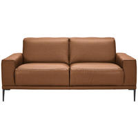 2-SITZER-SOFA Echtleder Cognac  - Cognac/Schwarz, Design, Leder/Metall (180/82/92cm) - Johann Jakob