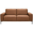 2-SITZER-SOFA  in Echtleder Cognac   - Cognac/Schwarz, Design, Leder/Metall (180/82/92cm) - Johann Jakob