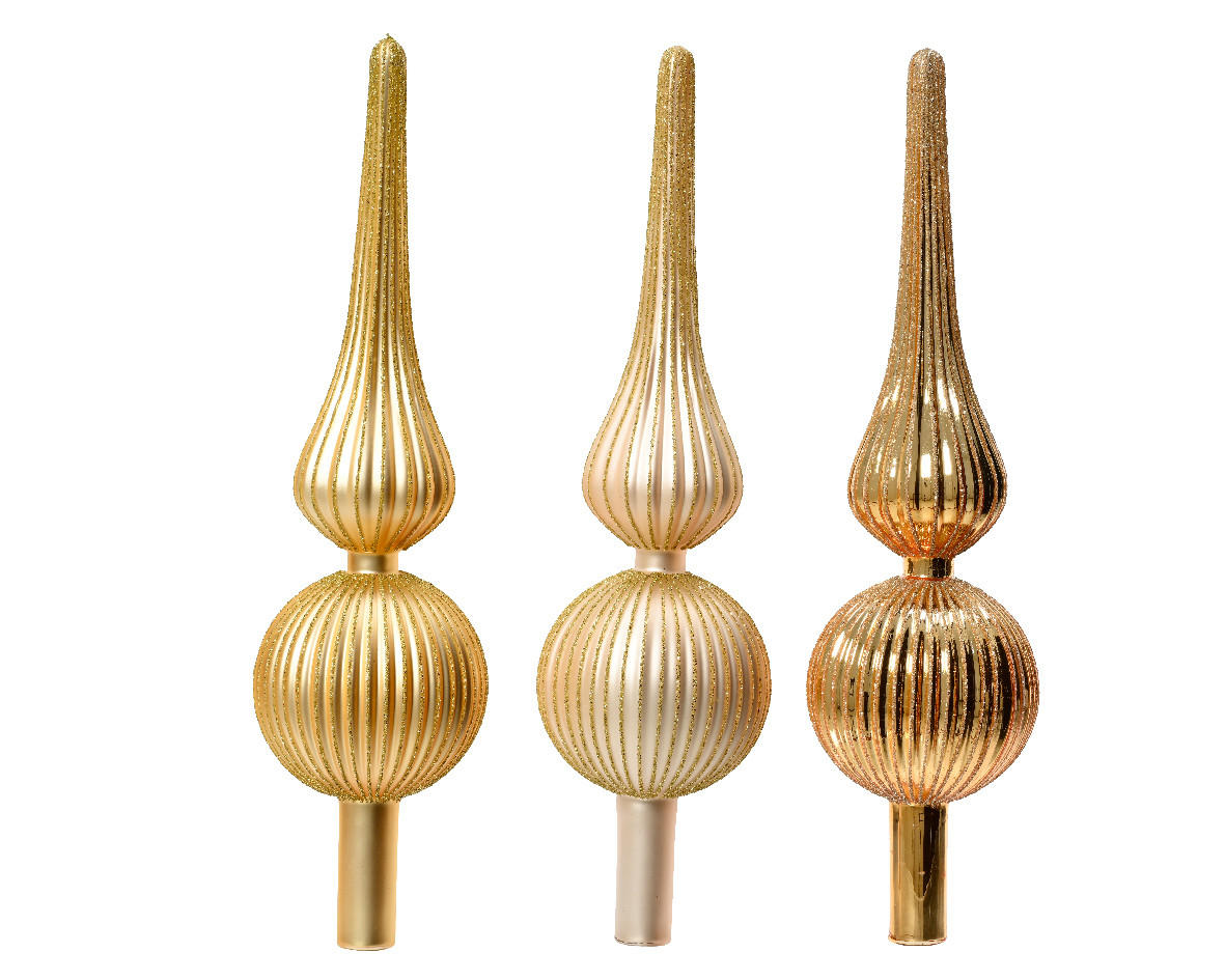 CHRISTBAUMSPITZE  - Perlmutt/Goldfarben, Basics, Glas (8/31cm)