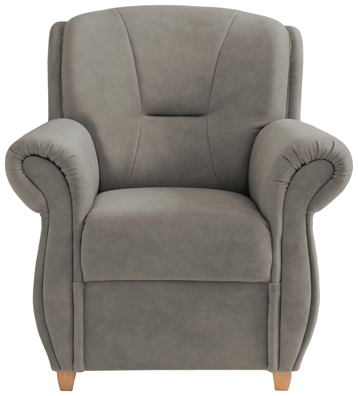 SESSEL Mikrofaser Grau  - Wildeiche/Grau, Konventionell, Holz/Textil (91/100/88cm) - Livetastic