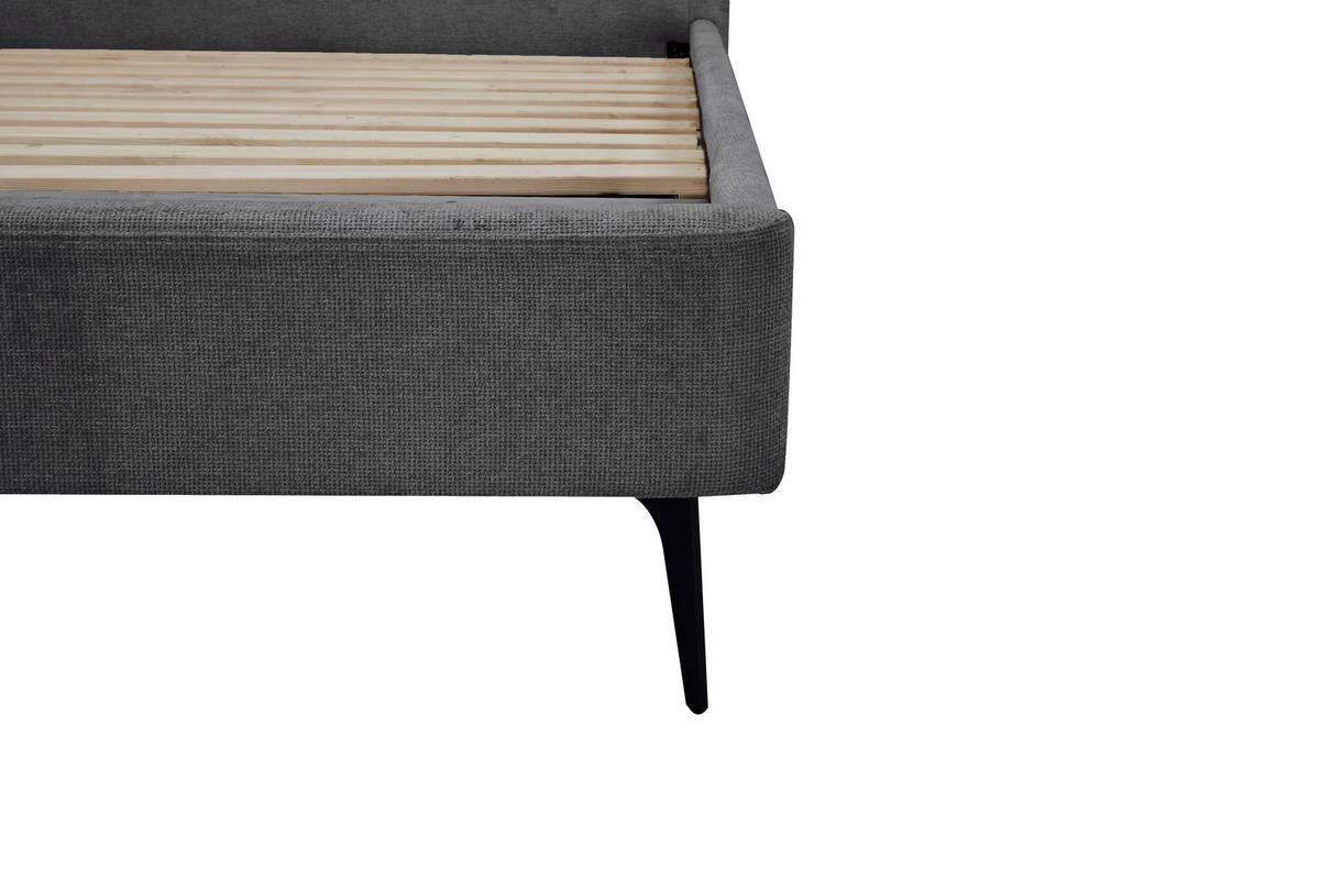 POLSTERBETT 180/200 cm  in Dunkelgrau  - Dunkelgrau/Schwarz, Design, Holz/Textil (180/200cm) - Boxxx