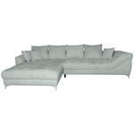 ECKSOFA in Chenille Grau  227/329 cm  - Chromfarben/Grau, KONVENTIONELL, Textil/Metall (227/329cm) - Carryhome