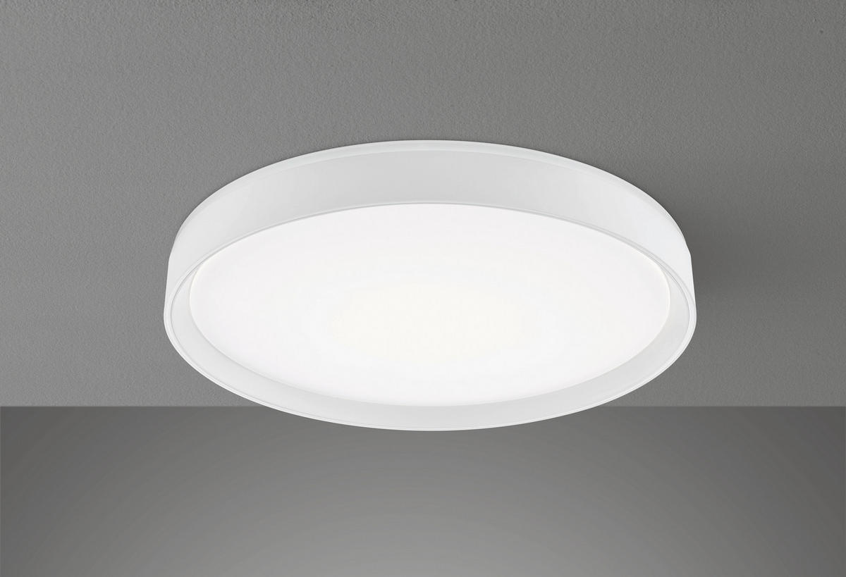 LED-DECKENLEUCHTE  50/5 cm    - Weiss, Basics, Glas/Metall (50/5cm) - Fischer & Honsel