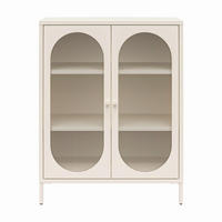 HIGHBOARD Luna 80/102/40 cm  - Creme, Design, Glas/Metall (80/102/40cm) - MID.YOU