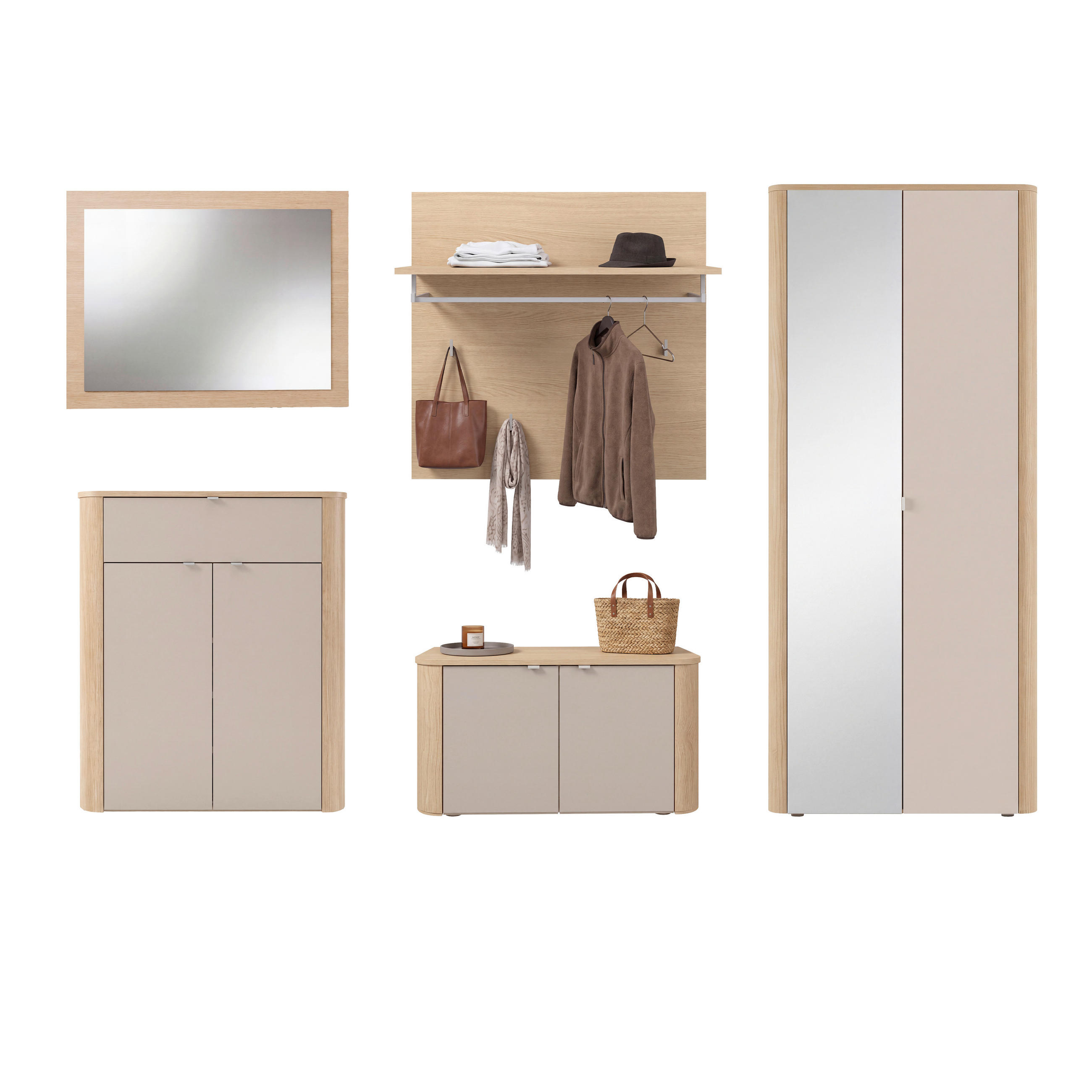 Xora Garderobe Eiche, Kaschmir 280x188x35 cm