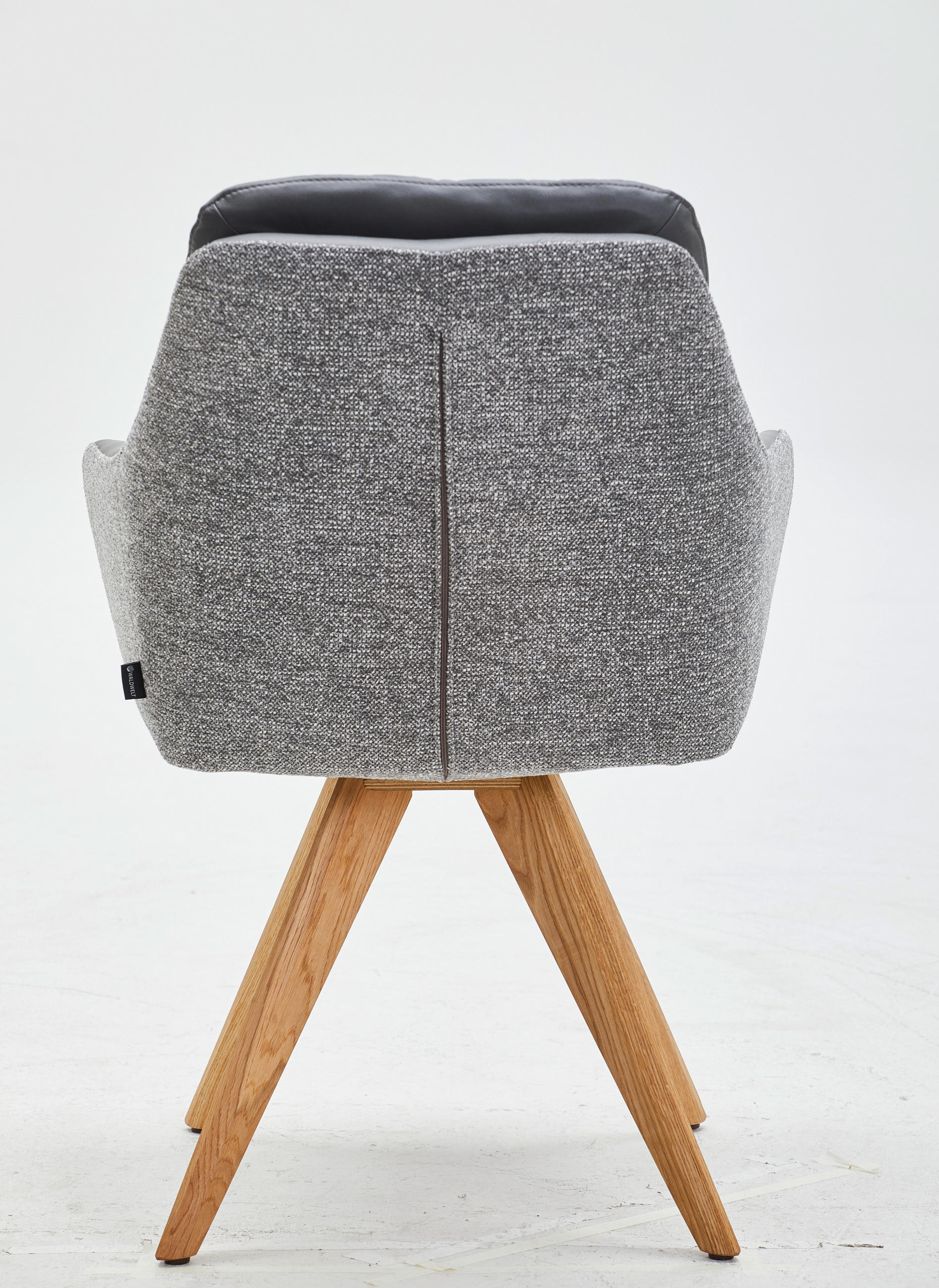 ARMLEHNSTUHL in Holz, Textil, Leder Anthrazit, Grau, Wildeiche  - Wildeiche/Anthrazit, Design, Leder/Holz (62/90/65cm) - Waldwelt