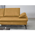 ECKSOFA in Echtleder Gelb  - Gelb/Schwarz, Design, Leder/Metall (157/325cm) - Dieter Knoll