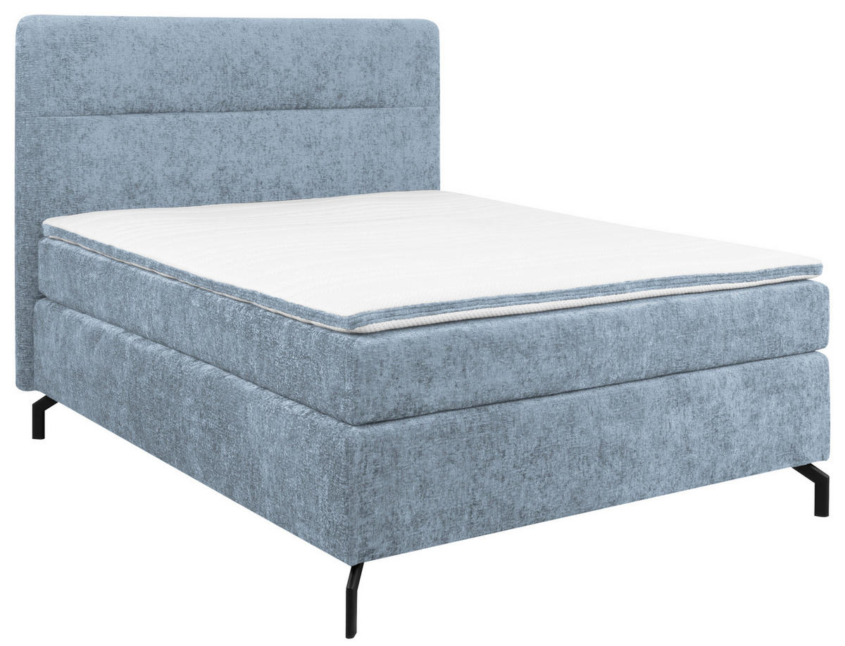BOXSPRINGBETT 140/200 cm  in Hellblau  - Schwarz/Hellblau, Design, Textil/Metall (140/200cm) - Esposa
