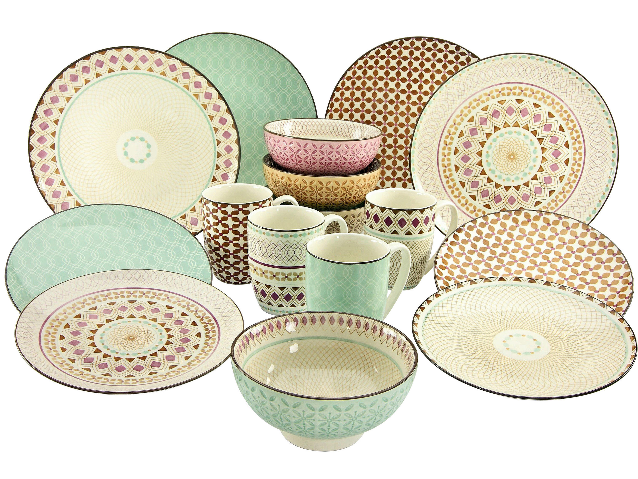 KOMBISERVICE Multicolor 16-teilig  - Multicolor, Basics, Keramik - Creatable