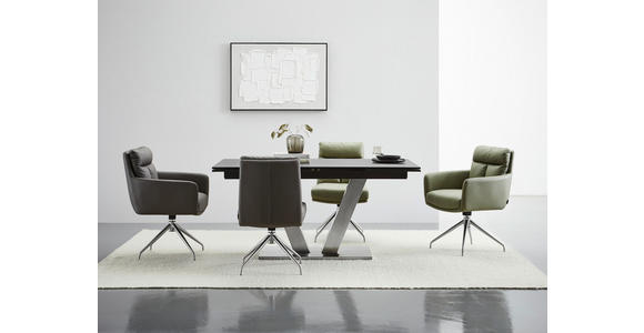 ARMLEHNSTUHL  in Edelstahl Mikrofaser  - Edelstahlfarben/Grau, Design, Textil/Metall (62/89,5/65cm) - Novel