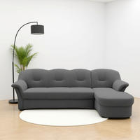 ECKSCHLAFSOFA  FLORES FK Dunkelgrau Mikrofaser  - Dunkelgrau/Schwarz, KONVENTIONELL, Kunststoff/Textil (231/142cm) - MID.YOU