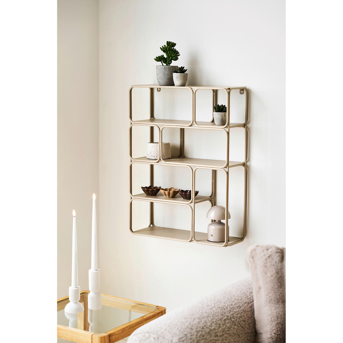 WANDREGAL  - Beige, Design, Metall (48/64/18cm) - MID.YOU