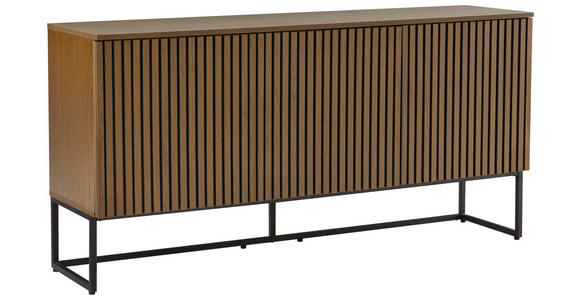 SIDEBOARD Bueno 160/80/40 cm  - Eiche dunkel/Schwarz, MODERN, Holzwerkstoff/Metall (160/80/40cm) - Xora
