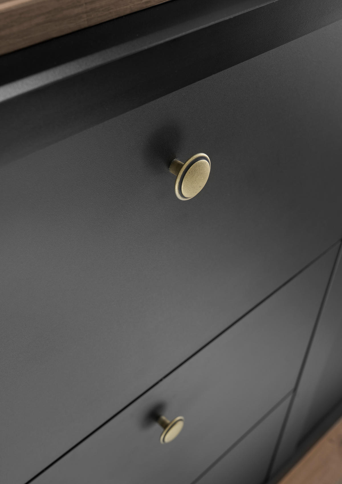 BUFFET 158/201/42 cm  in  - Eichefarben/Messingfarben, Design, Holzwerkstoff/Metall (158/201/42cm) - MID.YOU