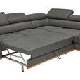 ECKSOFA in Lederlook Grau  - Schwarz/Grau, Natur, Holz/Textil (282/226cm) - Novel