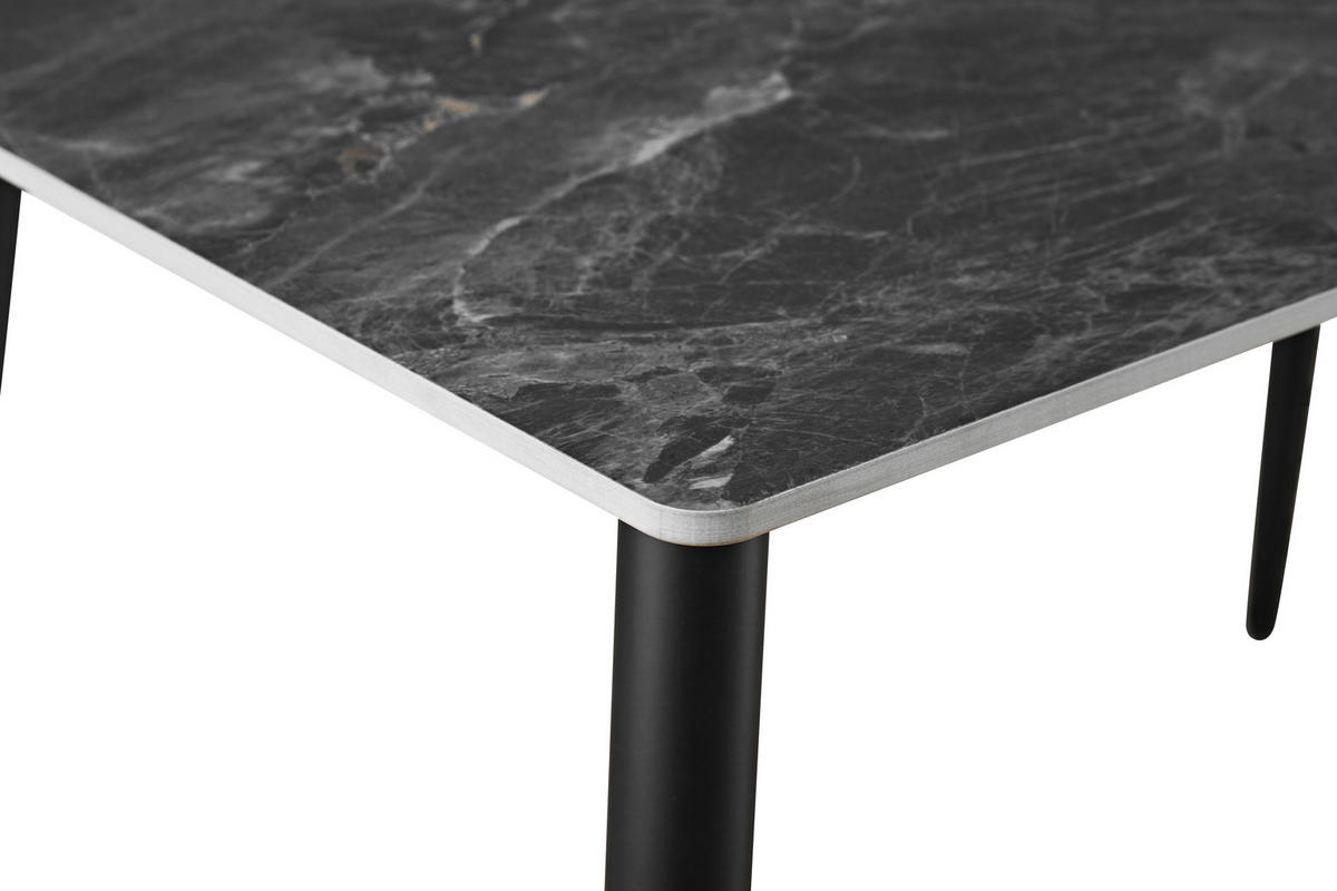ESSTISCH in Metall, Keramik 120/75/75 cm  - Schwarz/Grau, Design, Keramik/Metall (120/75/75cm) - Ti'me