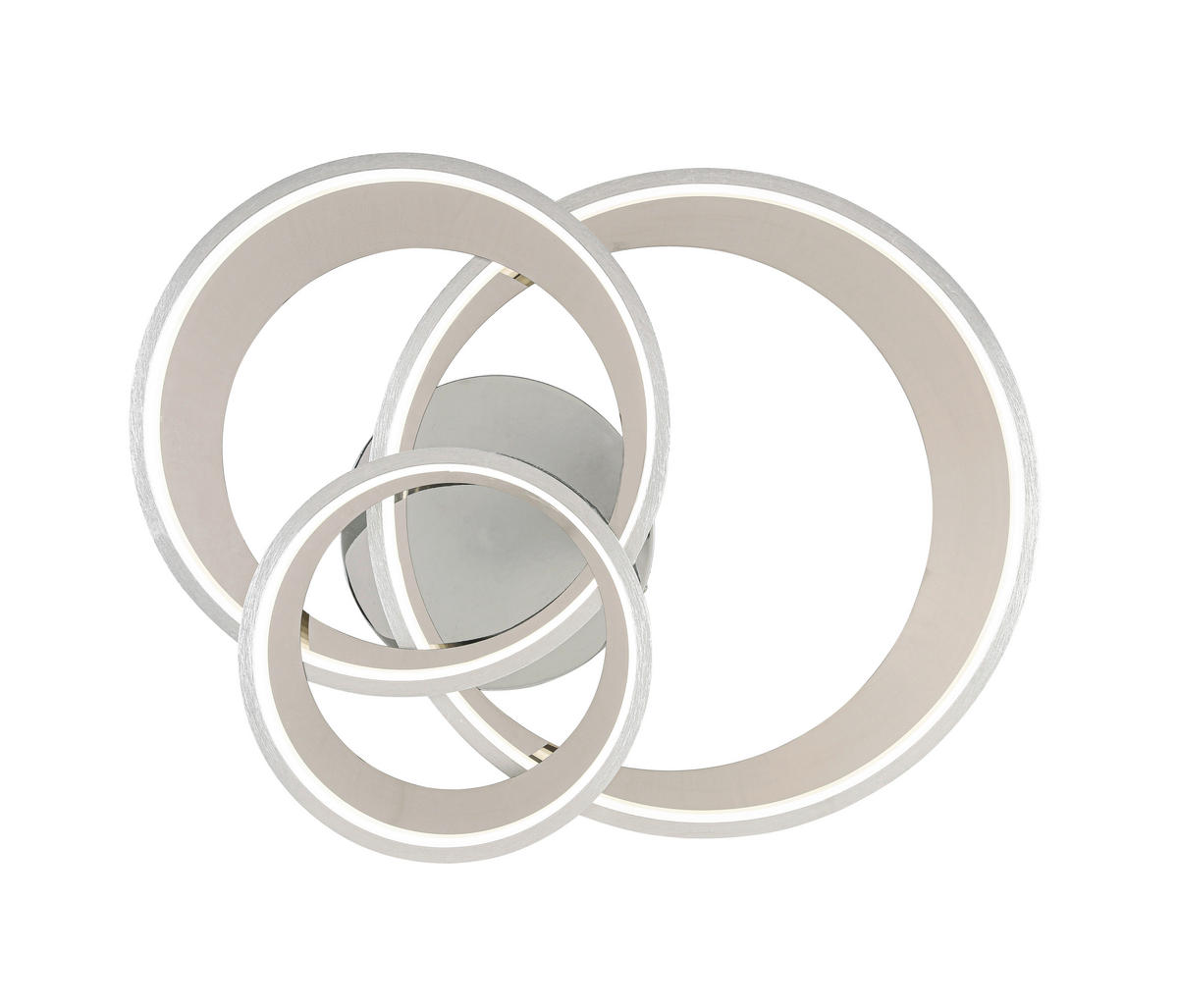 LED-DECKENLEUCHTE 54,2/46,8/11 cm    - Chromfarben/Alufarben, Design, Kunststoff/Metall (54,2/46,8/11cm) - Novel