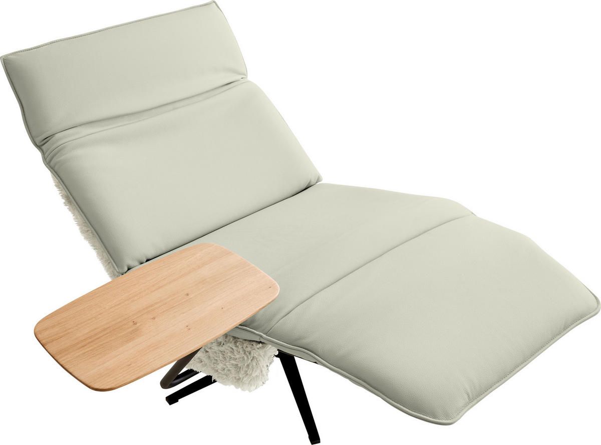 SESSEL in Hochflor Echtleder Weiß  - Schwarz/Weiß, Design, Leder/Textil (84/65/91cm) - Koinor