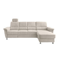 ECKSOFA Beige Chenille  - Chromfarben/Beige, KONVENTIONELL, Textil/Metall (292/165cm) - Livetastic