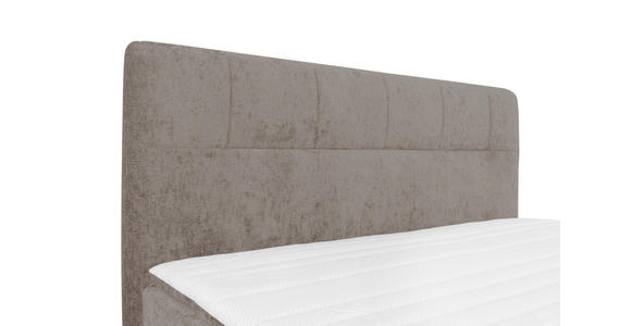 BOXSPRINGBETT 160/200 cm,  in Hellbraun, Topper, H2 + H2 = mittel  - Hellbraun/Schwarz, Design, Textil/Metall (160/200cm) - Esposa