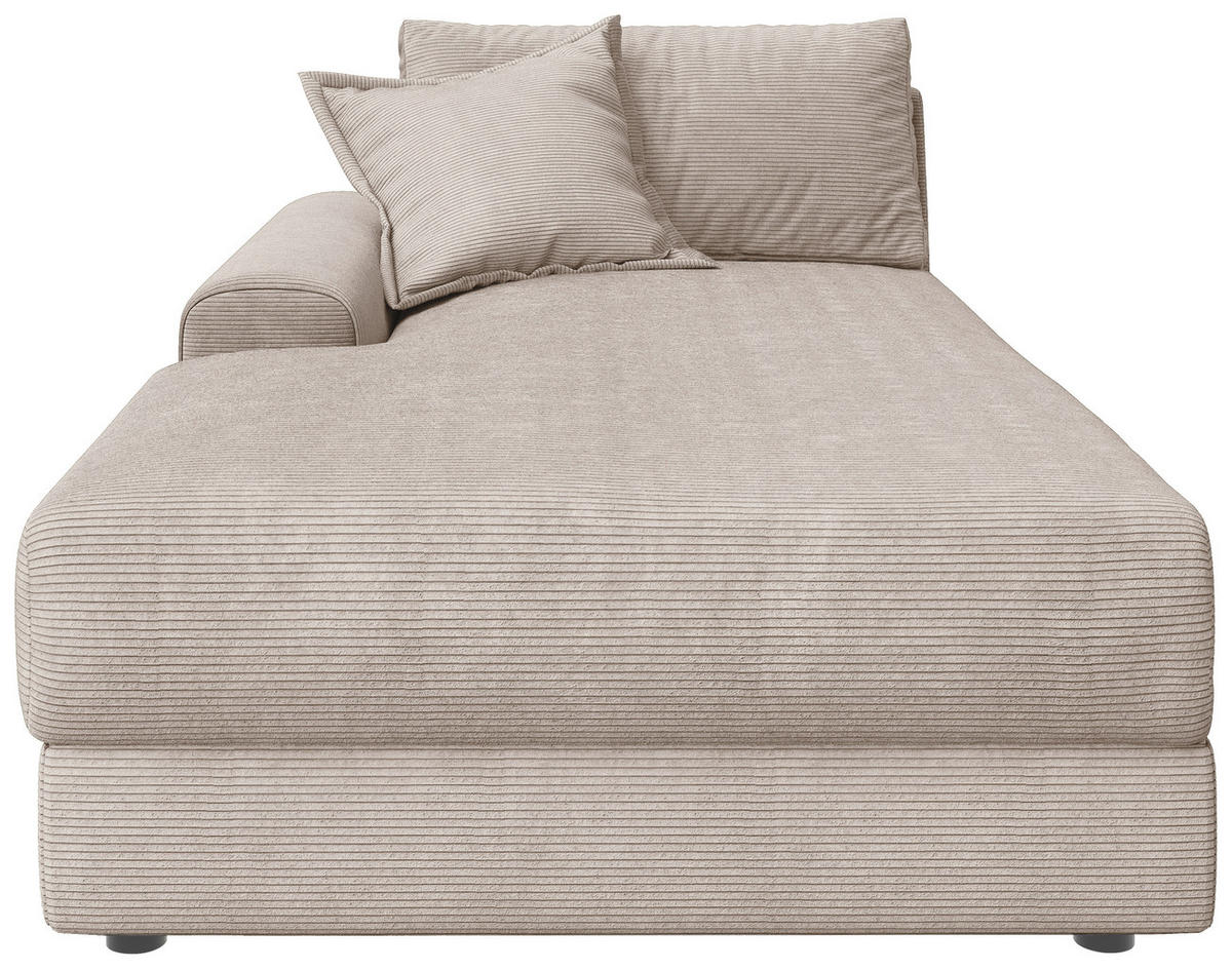BIGSOFA Cord Beige  - Beige/Schwarz, MODERN, Kunststoff/Textil (117/93/190cm) - Carryhome