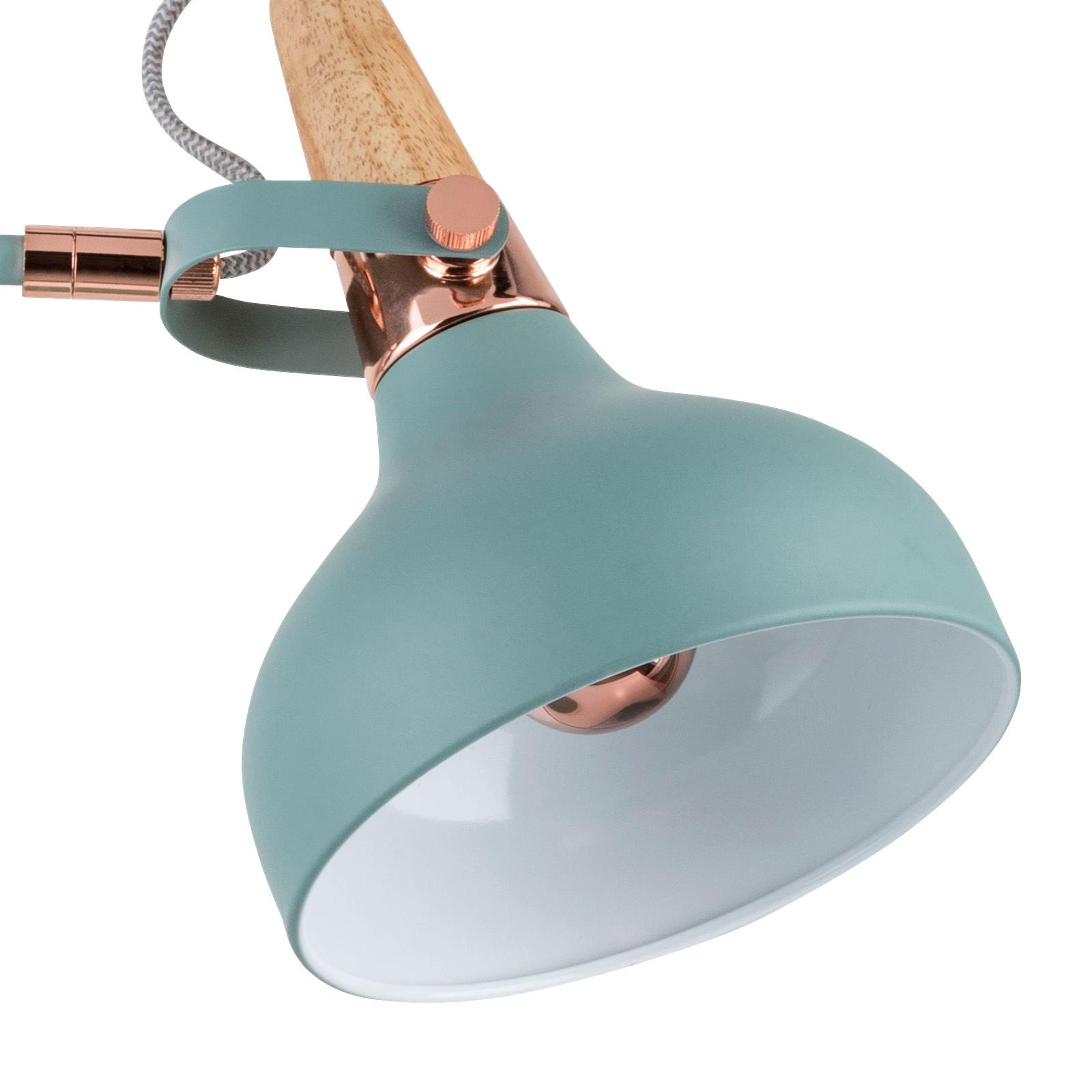 Tischleuchte Juna JUNA   - Mintgrün/Kupferfarben, Design, Holz/Metall (18/51/25,5cm) - Paulmann