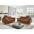 2,5-SITZER Latina in Echtleder Cognac   - Cognac/Alufarben, Design, Leder/Metall (164/82/99cm) - Dieter Knoll