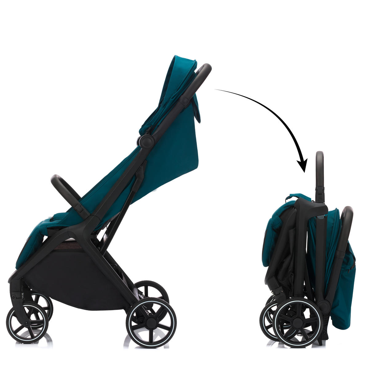 BUGGY Cooper  - Türkis/Schwarz, Basics, Textil (50/107/69cm) - Fillikid