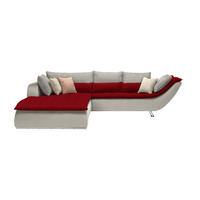SOFFA i textil röd, vit, ljusgrå  - vit/röd, Design, metall/textil (220/300cm) - Livetastic