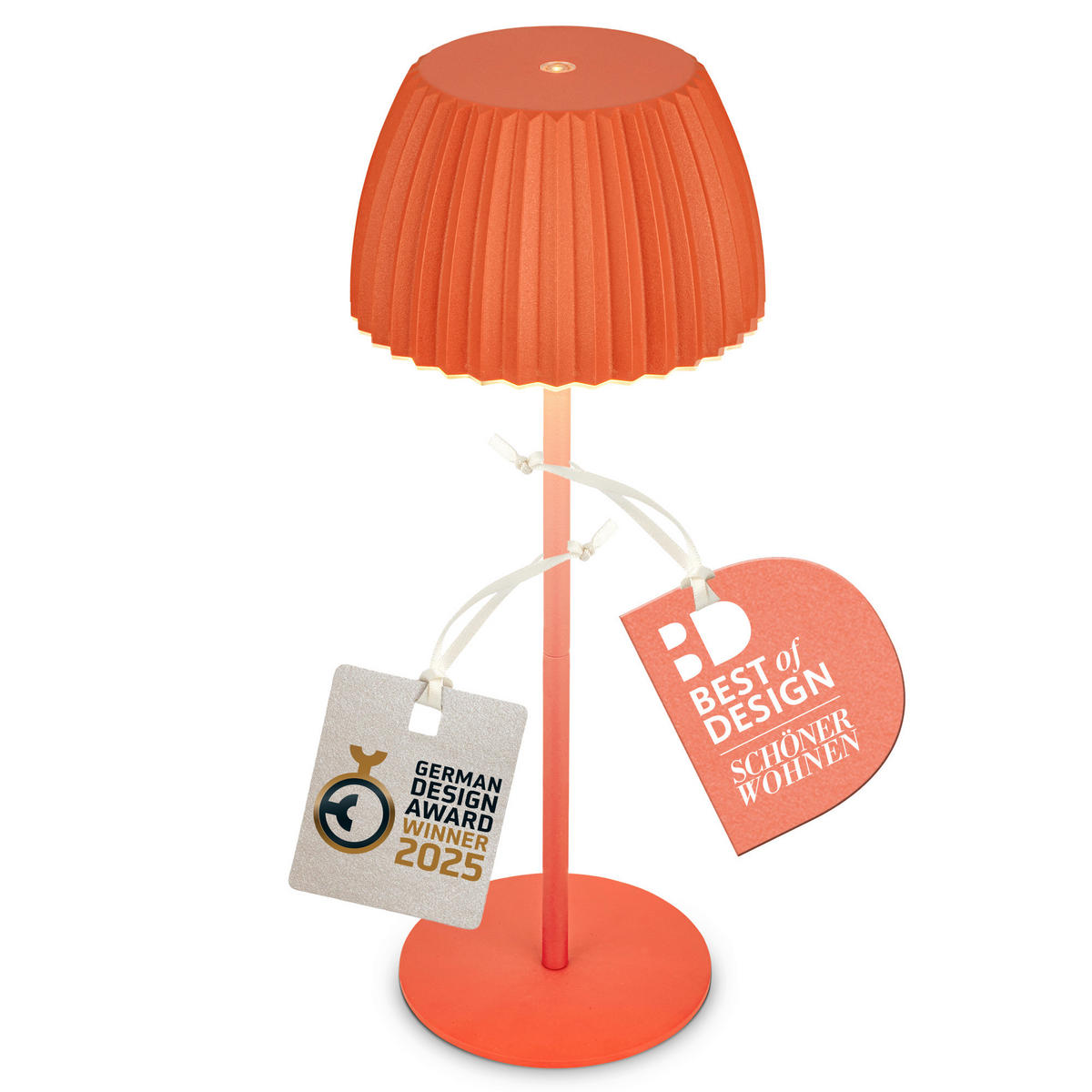 AKKU-TISCHLEUCHTE 14,5/36,5 cm  - Orange, Basics, Kunststoff/Metall (14,5/36,5cm)