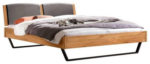 BETT 140/200 cm  in Buchefarben   - Dunkelgrau/Anthrazit, Modern, Holz/Textil (140/200cm) - Hasena