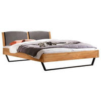 BETT 140/200 cm  in Buchefarben  - Dunkelgrau/Anthrazit, Design, Holz/Metall (140/200cm) - Hasena