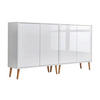 SIDEBOARD Mailand Set 2 + HF  in 158/86/33 cm  - Weiß Hochglanz/Weiß, MODERN, Holz/Holzwerkstoff (158/86/33cm) - MID.YOU