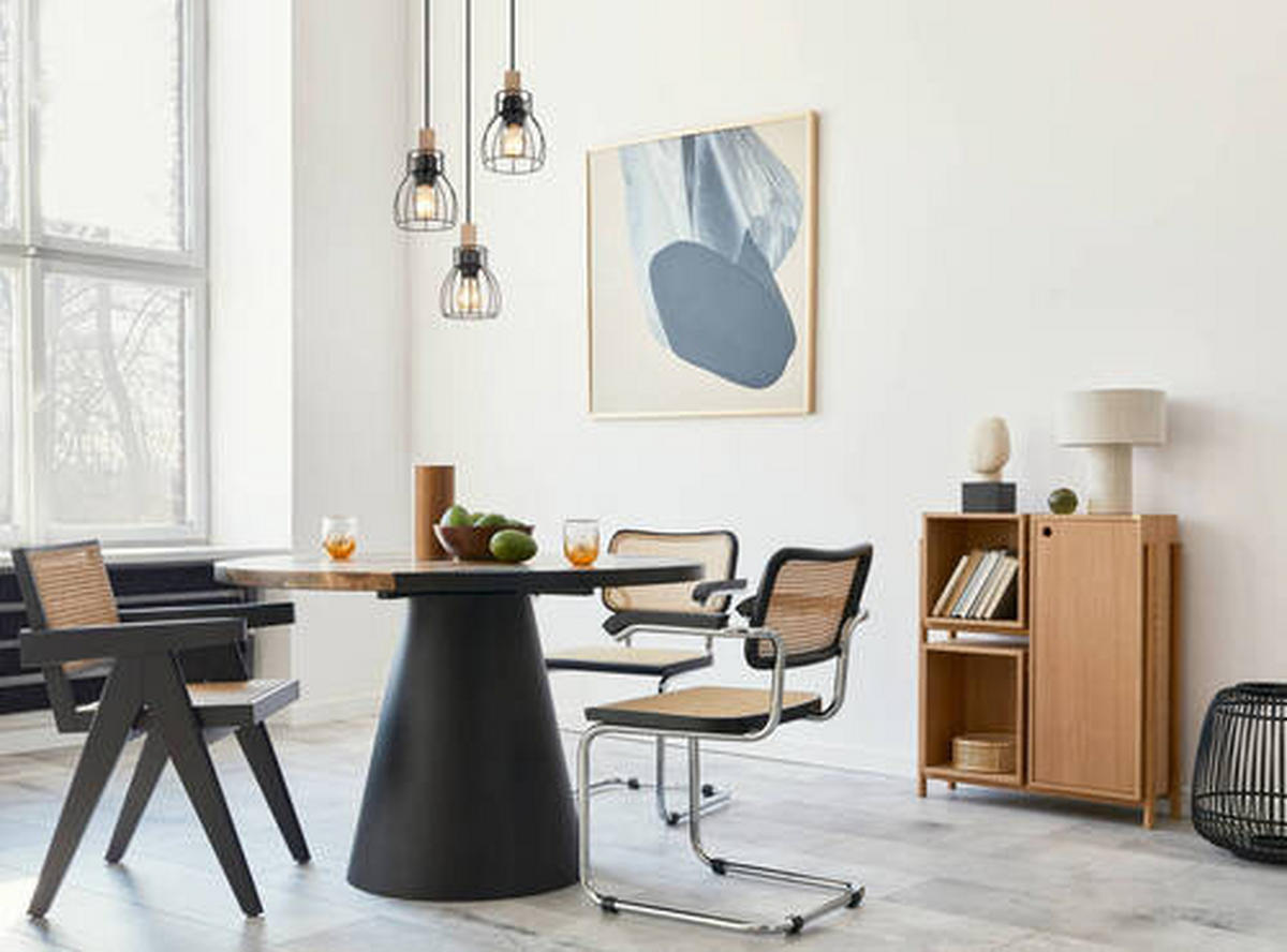 HÄNGLAMPA 35,5/120 cm  - svart/mörkbrun, Klassisk, metall/trä (35,5/120cm) - Globo