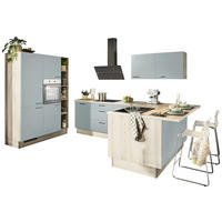 ECKKÜCHE XO 10  in Salbeigrün, Tannenholzfarben  - Salbeigrün/Tannenholzfarben, Design, Holzwerkstoff/Metall (150/280/121,6cm) - Xora