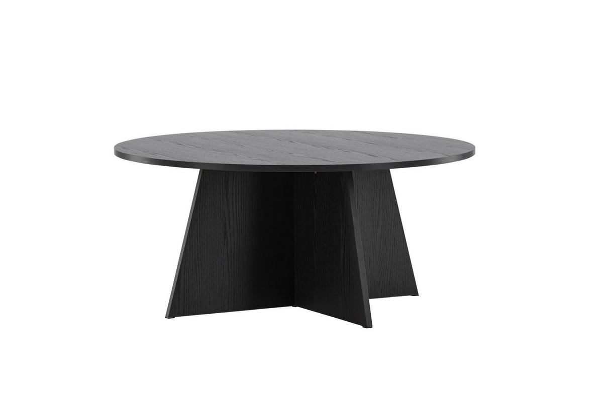 COUCHTISCH Pappel rund Schwarz  - Schwarz, MODERN, Holz (100/45cm) - Livetastic