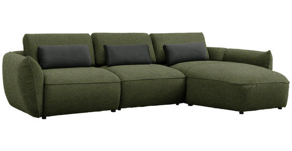 ECKSOFA  in Chenille Waldgrün  340/190 cm  - Waldgrün/Dunkelgrün, Design, Kunststoff/Textil (340/190cm) - Belluti