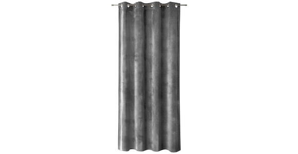 Vorhang mit Ösen Esther B: 140cm, Silber - Silberfarben, MODERN, Textil (140/245cm) - Luca Bessoni