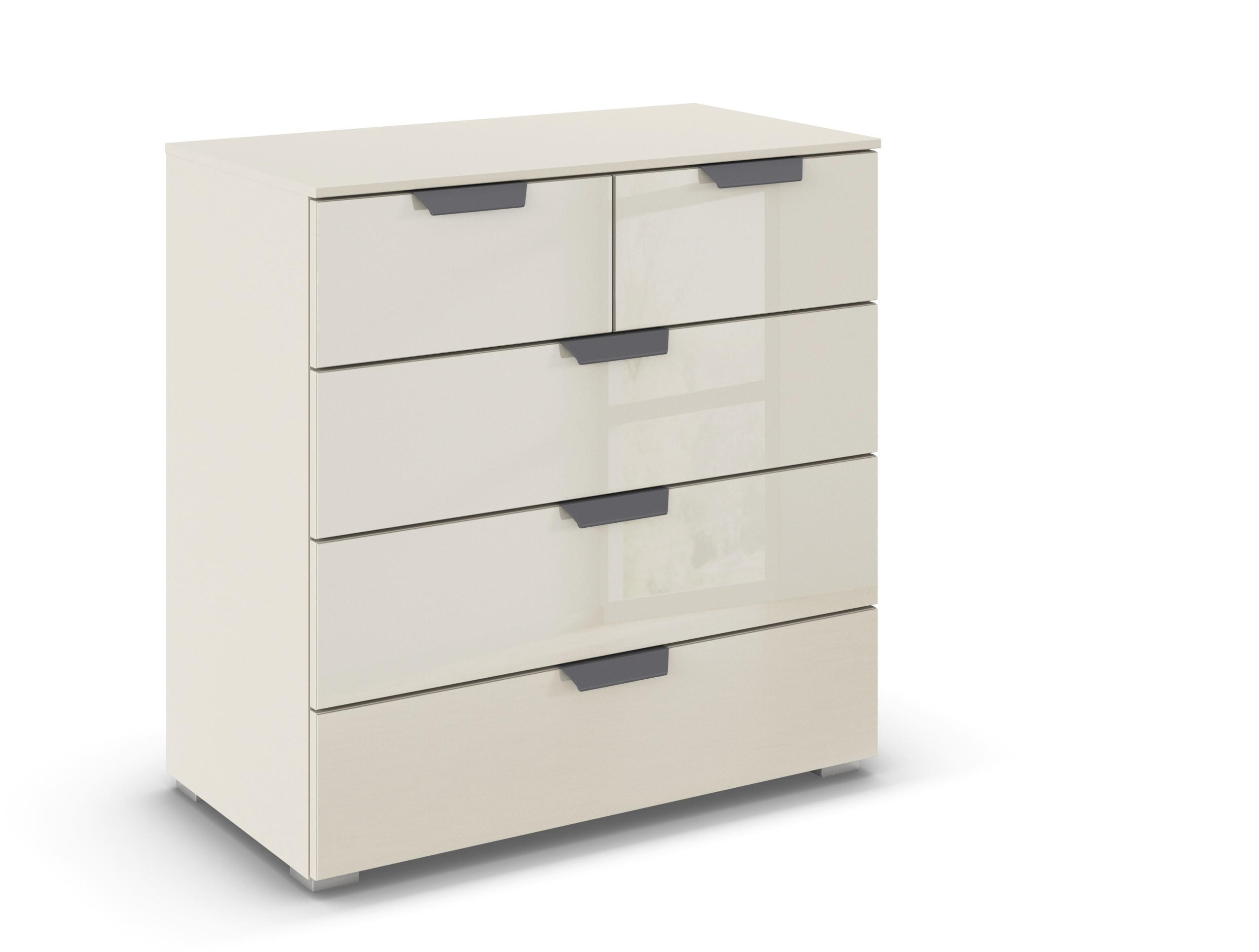 KOMMODE in 80/81/42 cm - Champagner/Dunkelgrau, Design, Glas/Holzwerkstoff (80/81/42cm) - Carryhome