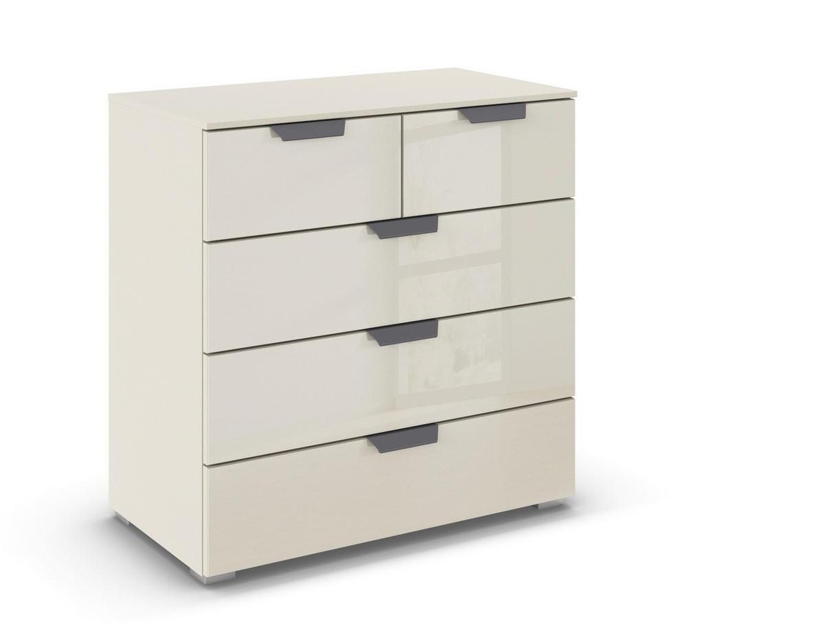 KOMMODE  in 80/81/42 cm  - Champagner/Dunkelgrau, Design, Glas/Holzwerkstoff (80/81/42cm) - Carryhome