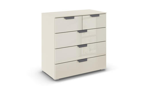 KOMMODE in 80/81/42 cm - Champagner/Dunkelgrau, Design, Glas/Holzwerkstoff (80/81/42cm) - Carryhome