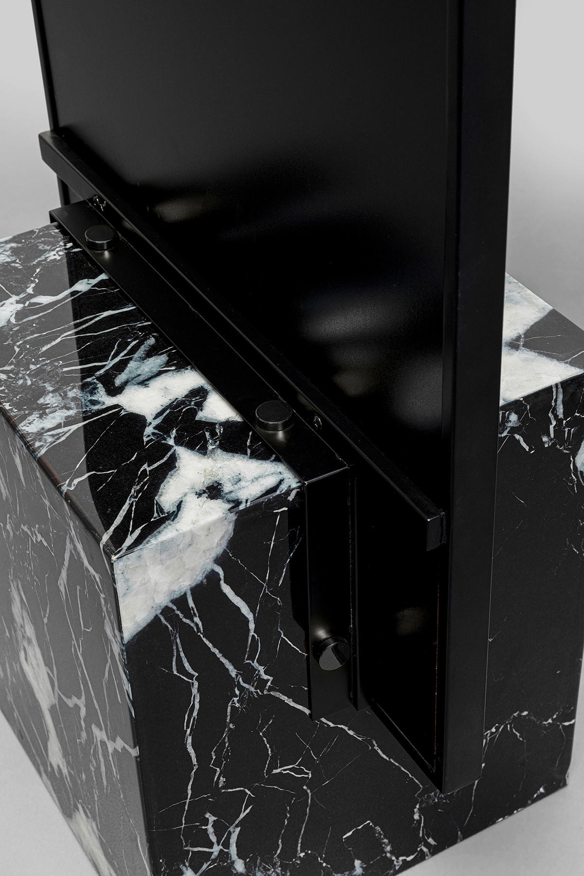 STANDSPIEGEL 46/180/30 cm  - Schwarz/Grau, Design, Glas/Naturmaterialien (46/180/30cm) - Kare-Design