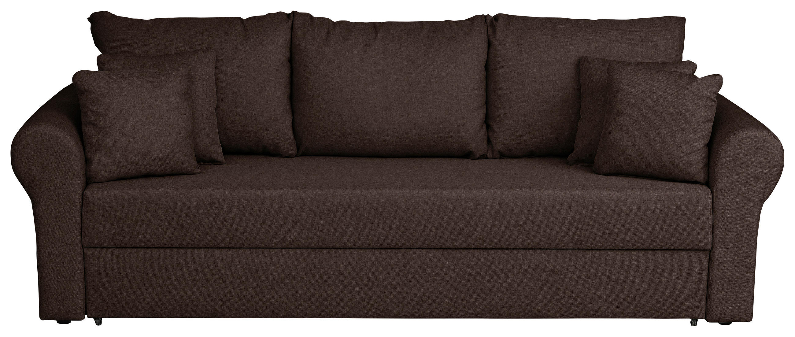 SCHLAFSOFA in Flachgewebe Dunkelbraun  - Dunkelbraun/Schwarz, Design, Kunststoff/Textil (235/75/90cm) - P & B