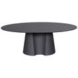 COUCHTISCH ESG 120/70/42 cm oval Anthrazit, Schwarz  - Anthrazit/Schwarz, Design, Glas/Keramik (120/70/42cm) - Novel