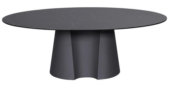 COUCHTISCH ESG 120/70/42 cm oval Anthrazit, Schwarz  - Anthrazit/Schwarz, Design, Glas/Keramik (120/70/42cm) - Novel