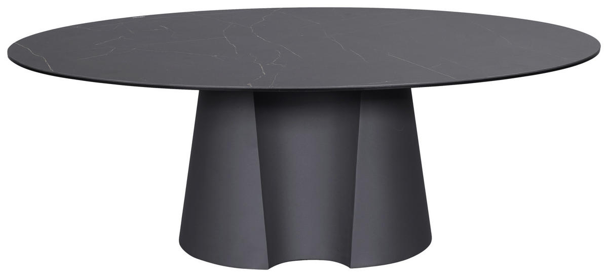 COUCHTISCH ESG 120/70/42 cm oval Anthrazit, Schwarz  - Anthrazit/Schwarz, Design, Glas/Keramik (120/70/42cm) - Novel