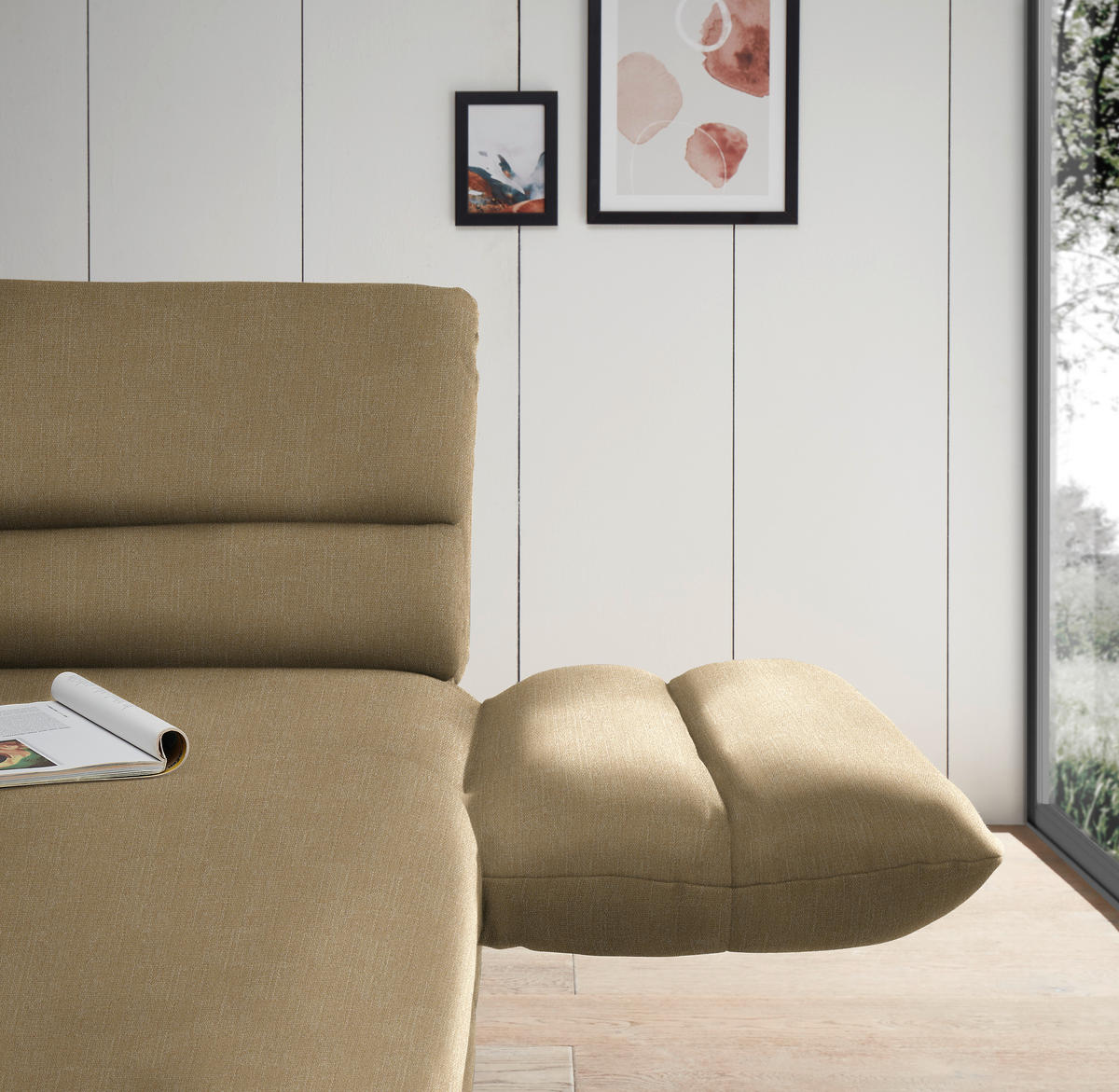 ECKSOFA in Flachgewebe Senfgelb  279-327/176-217 cm  - Senfgelb/Schwarz, Design, Textil/Metall (279-327/176-217cm) - Dieter Knoll